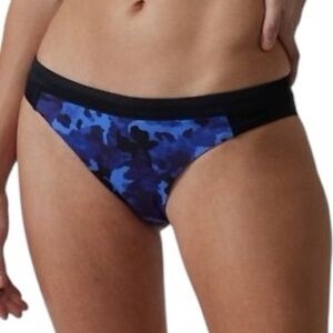ATHLETA Freestyle Camo MEDIUM Bikini swim Bottom blue black NWT